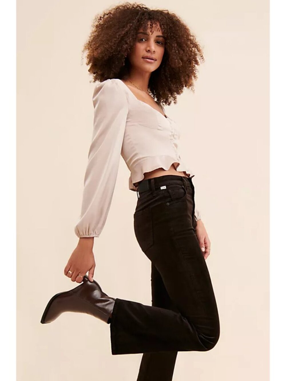 Citizens Of Humanity Lilah High Rise Velvet Flare Leg Jeans in Lava